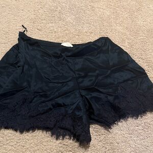 Reformation Navy Black Lace Trim Shorts size m